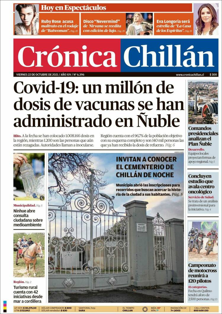 Portada de Crónica Chillán (Chile)