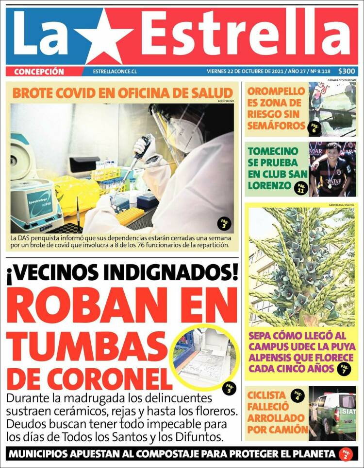 Portada de La Estrella de Concepción (Chile)