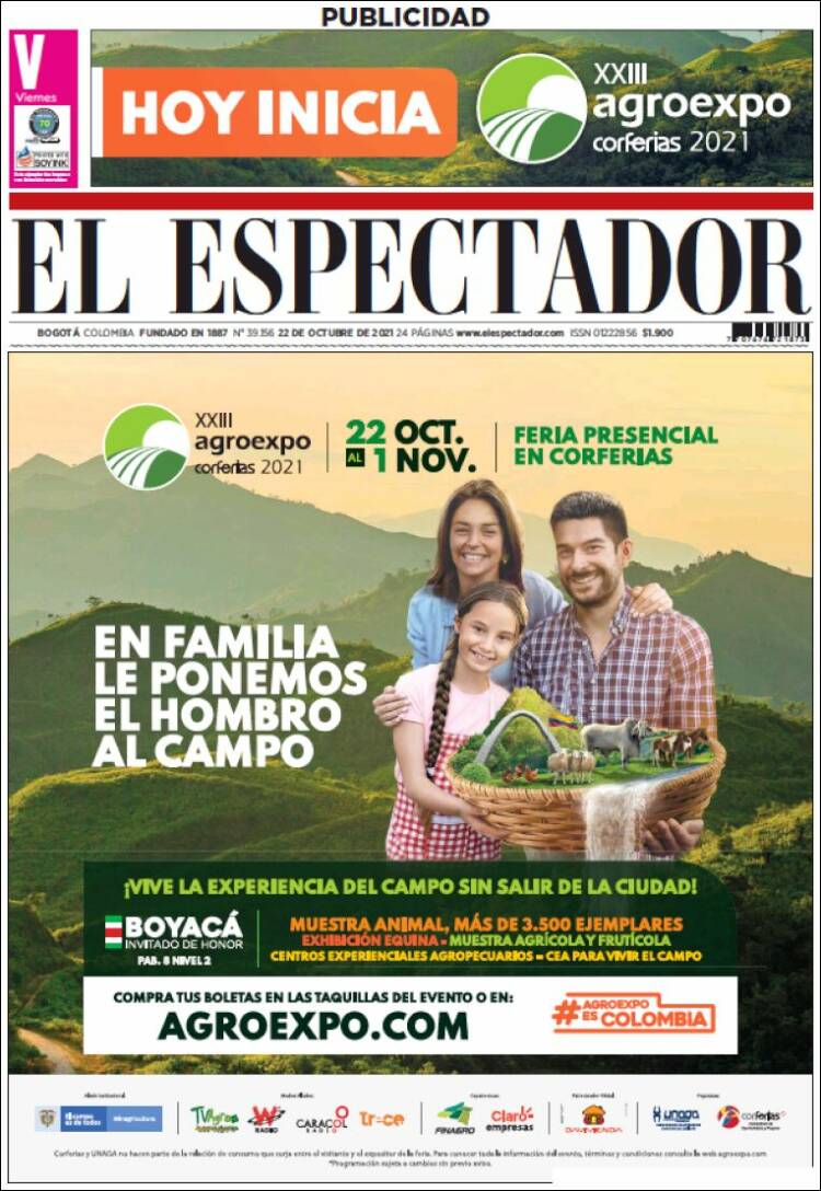 Portada de El Espectador (Colombia)