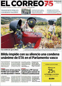 Portada de El Correo - Álava (España)