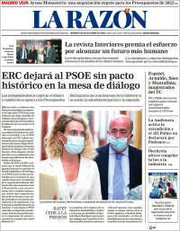 Portada de La Razón (España)