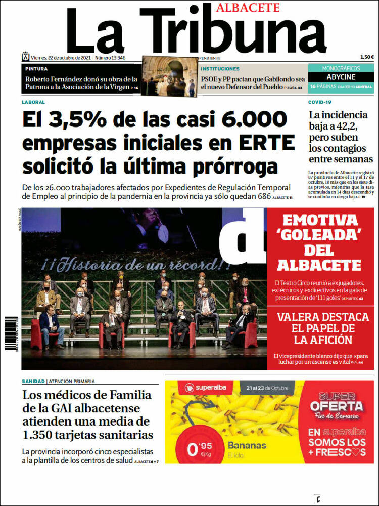 Portada de La Tribuna de Albacete (España)