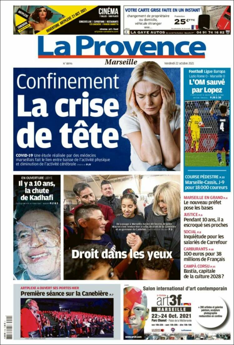 Portada de La Provence (Francia)