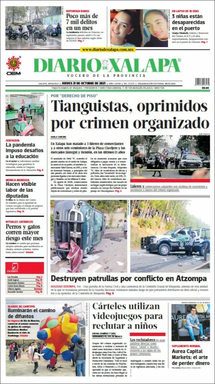 Portada de Diario de Xalapa (M&eacute;xico)