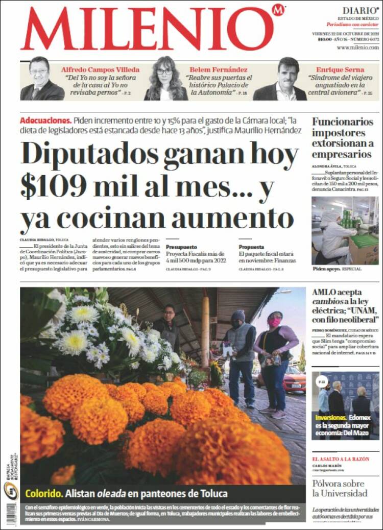 Portada de Milenio - Estado de México (M&eacute;xico)