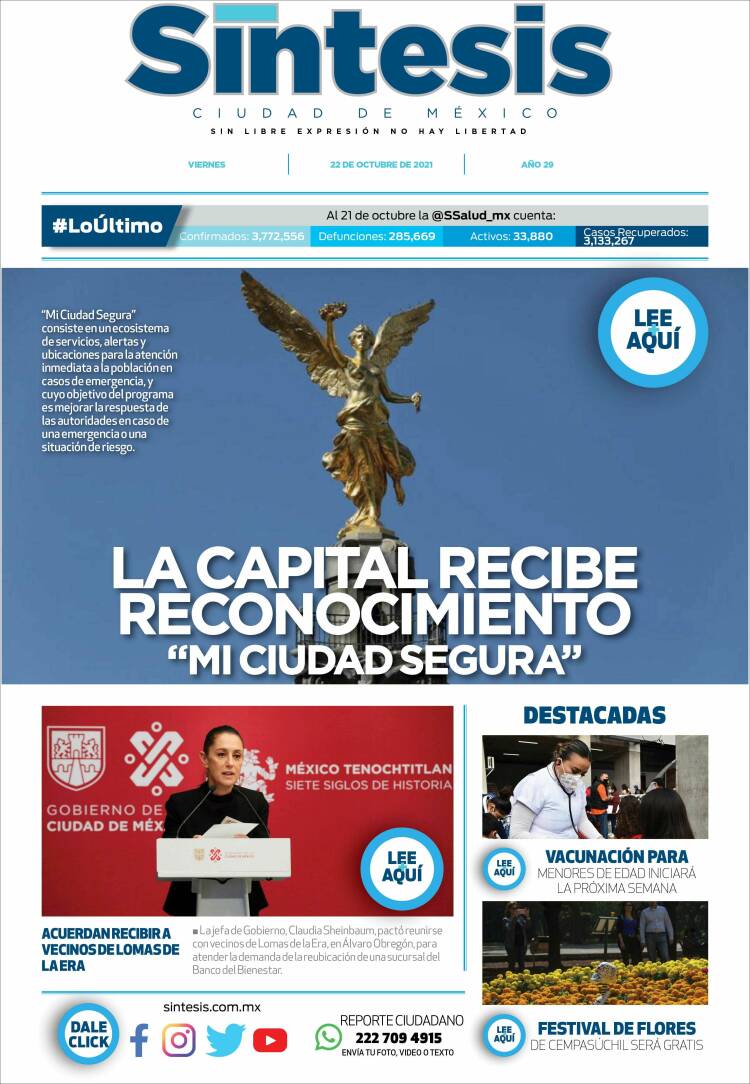 Portada de Síntesis Nacional (M&eacute;xico)
