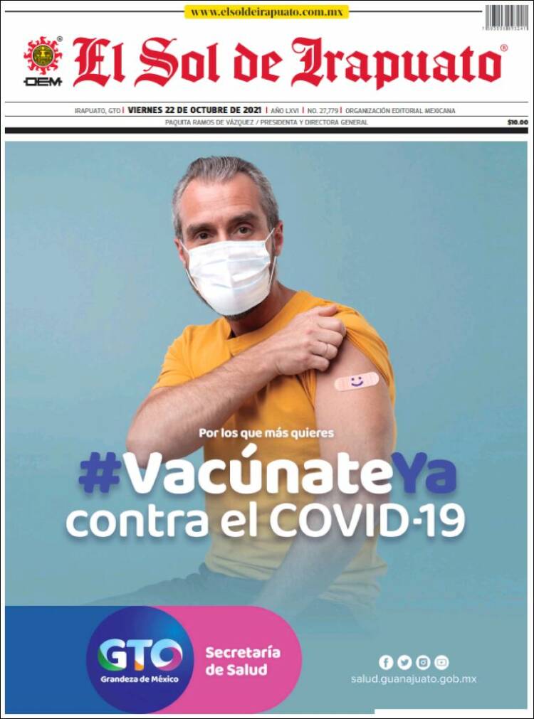 Portada de El Sol de Irapuato (M&eacute;xico)