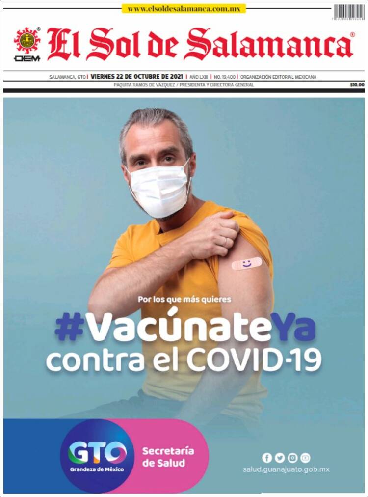 Portada de El Sol de Salamanca (M&eacute;xico)