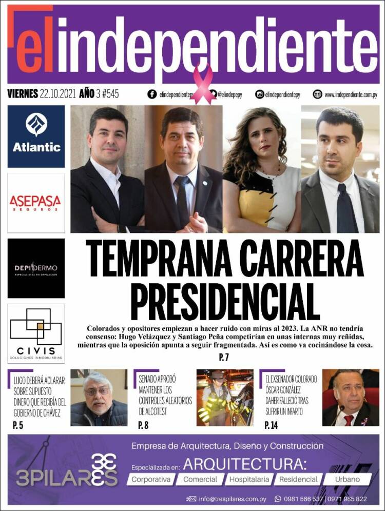 Portada de El Independiente (Paraguay)