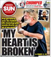 Portada de The Toronto Sun (Canadá)