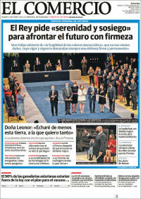 Portada de El Comercio (España)