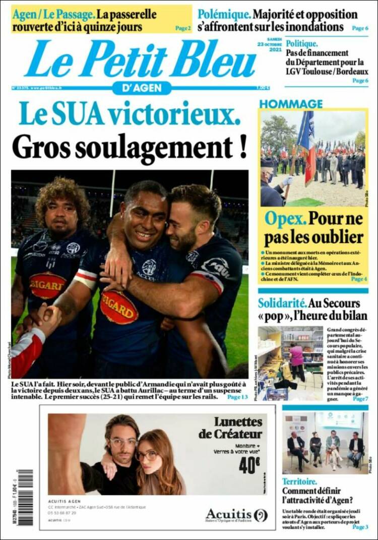 Portada de Le Petit Bleu (Francia)