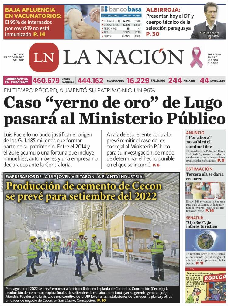 Portada de La Nación (Paraguay)
