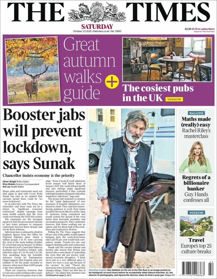 Portada de The Times (Reino Unido)