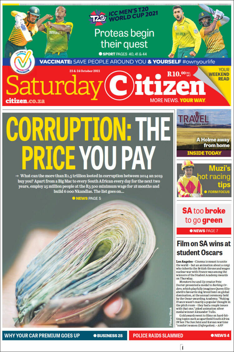 Portada de The Citizen (Sud&aacute;frica)
