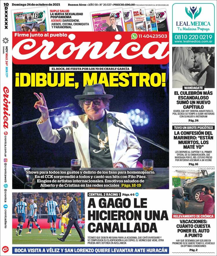 Portada de Crónica (Argentina)