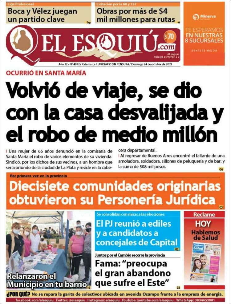 Portada de El Esquiu (Argentina)
