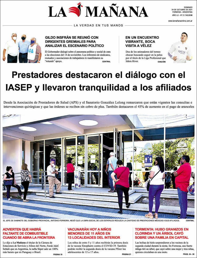 Portada de Diario La Mañana (Argentina)