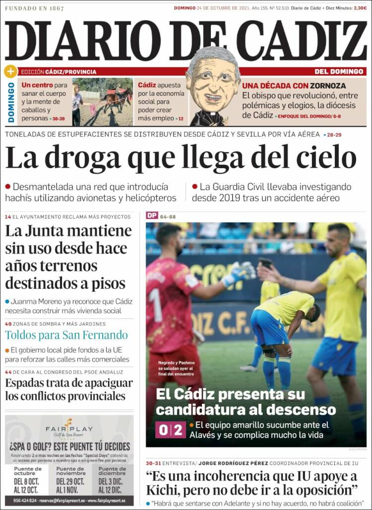 Portada de Diario de Cádiz (España)