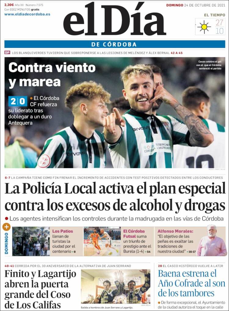 Portada de El Día de Córdoba (España)