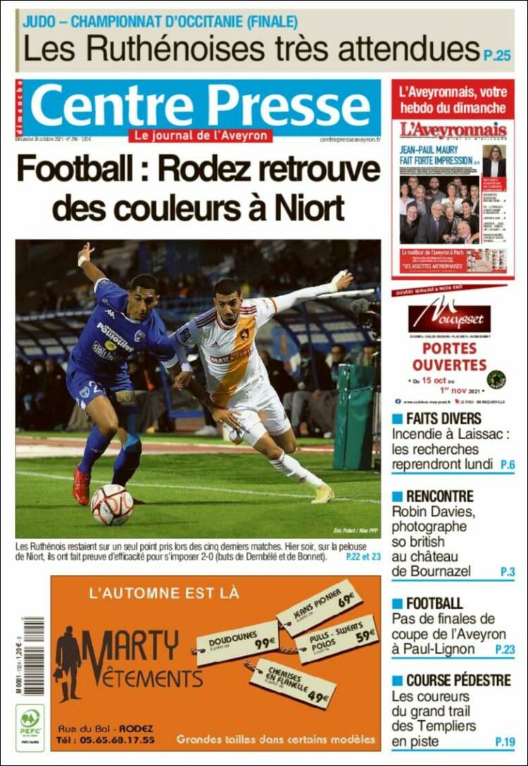 Portada de Centre Presse (Francia)