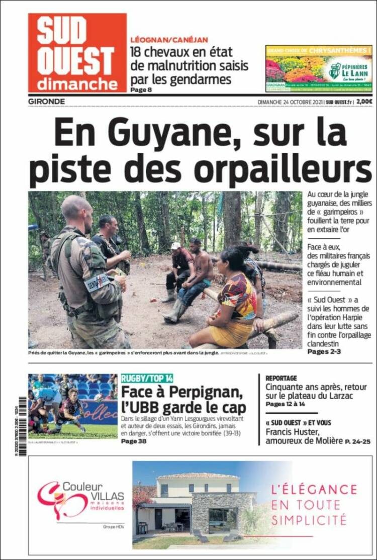 Portada de Sud Ouest (Francia)