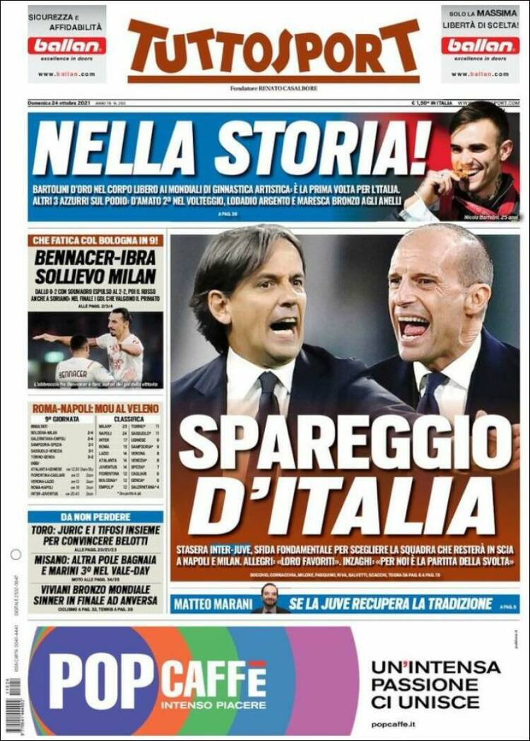 Portada de Tuttosport (Italia)