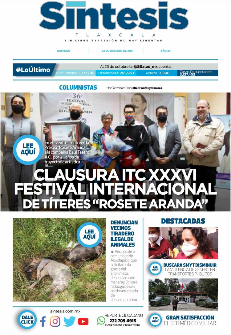 Portada de Síntesis de Tlaxcala (México)