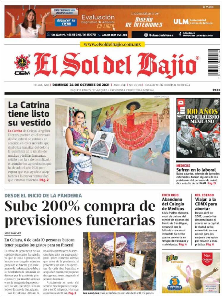 Portada de El Sol del Bajio (México)