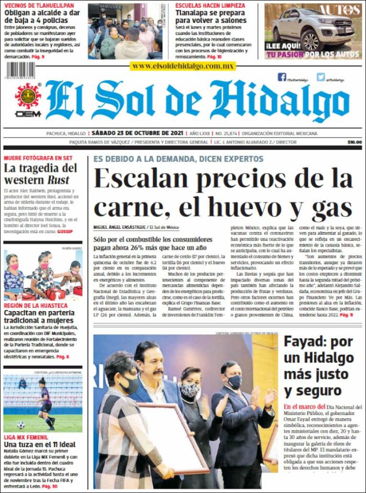 Portada de El Sol de Hidalgo (México)