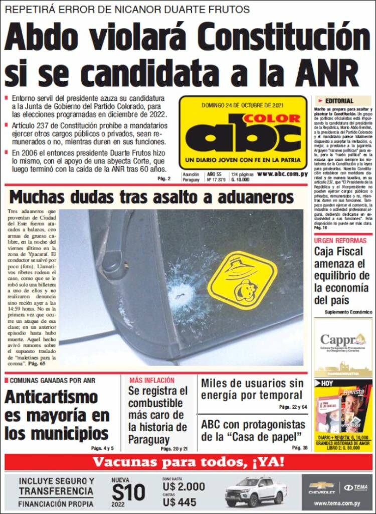 Portada de ABC Color (Paraguay)