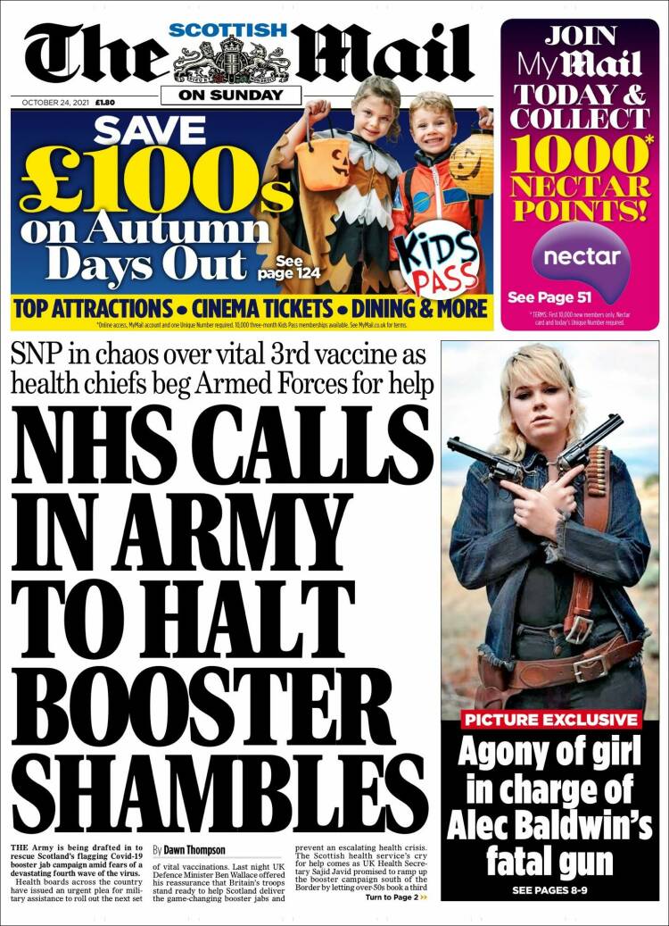 Portada de Daily Mail (Reino Unido)