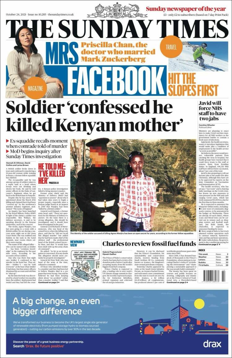 Portada de The Times (Reino Unido)