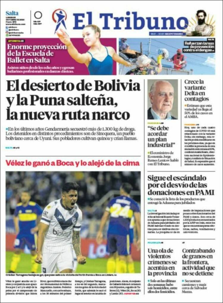 Portada de El Tribuno - Salta (Argentina)