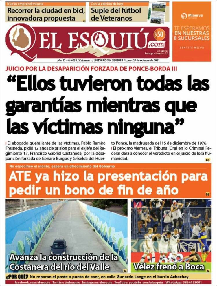 Portada de El Esquiu (Argentina)