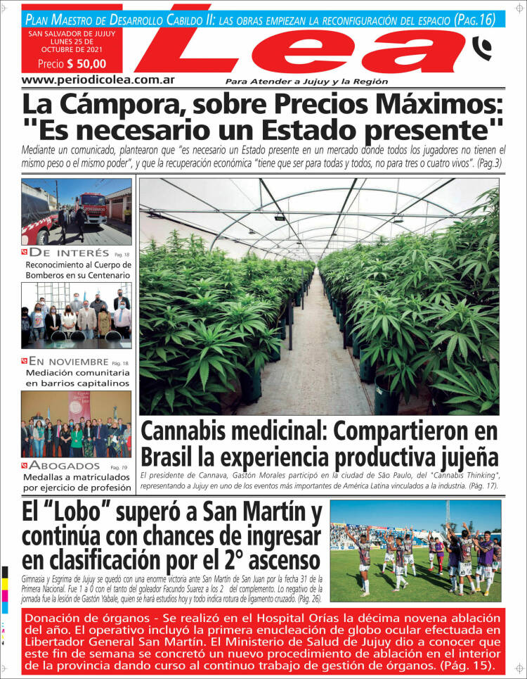 Portada de Periódico Lea (Argentina)