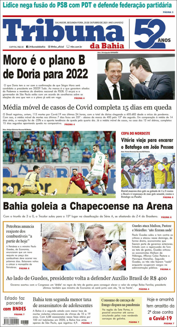 Portada de Tribuna da Bahia (Brasil)