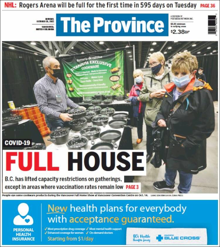 Portada de The Province (Canadá)