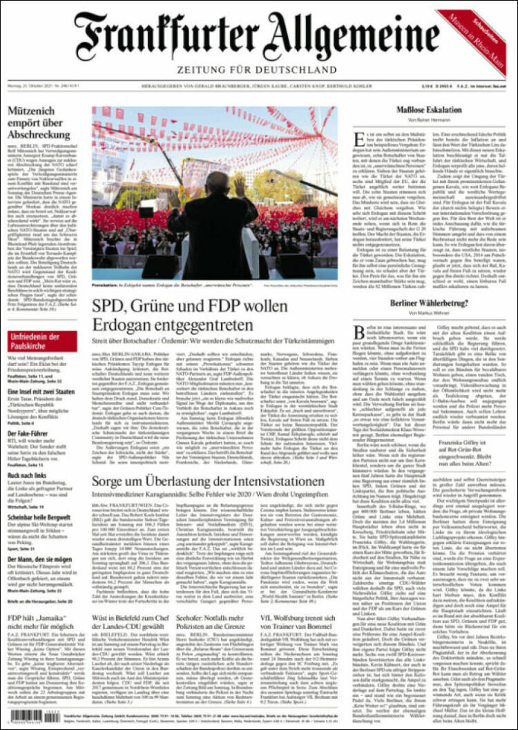 Portada de Frankfurter Allgemeine (Alemania)