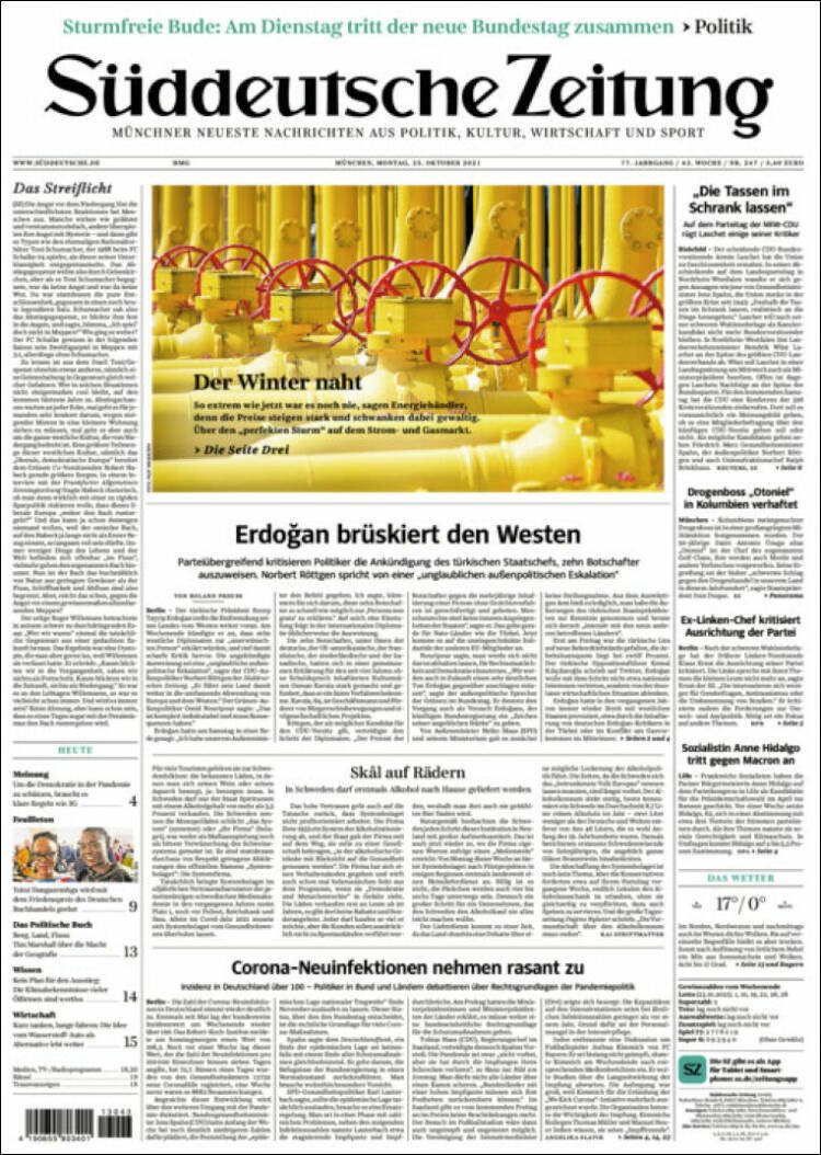 Portada de Sueddeutsche (Alemania)