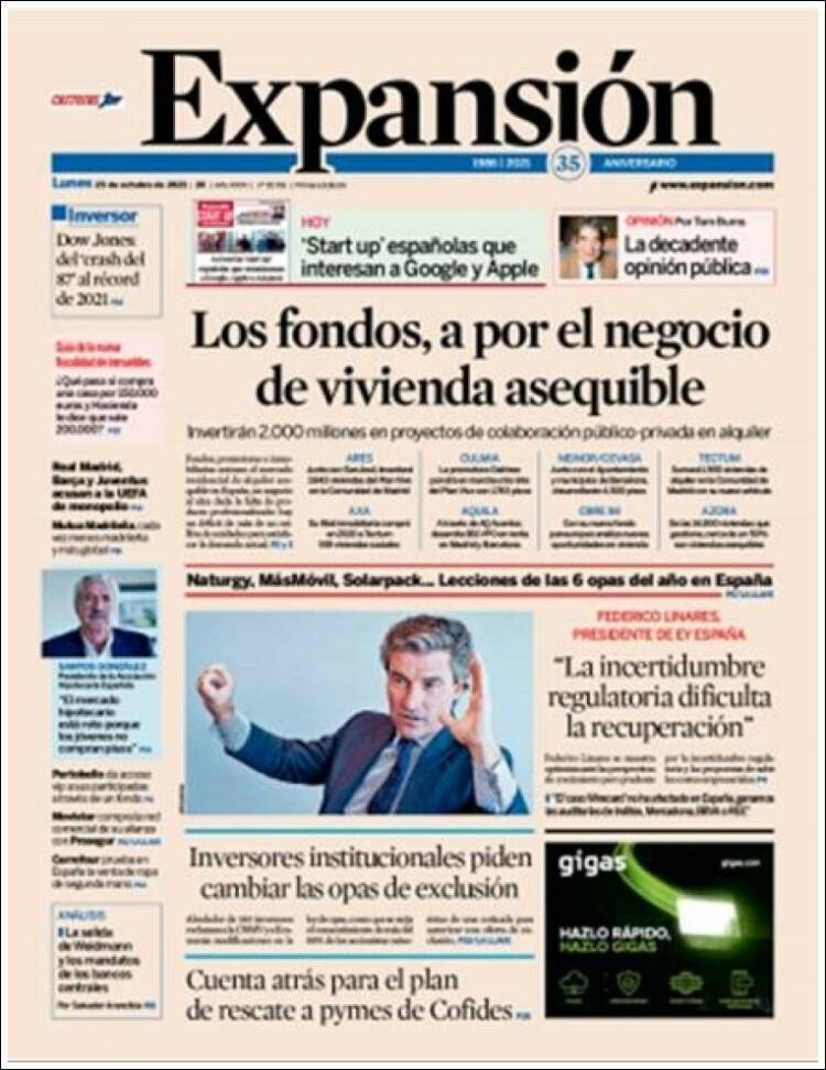 Portada de Expansión (Espa&ntilde;a)