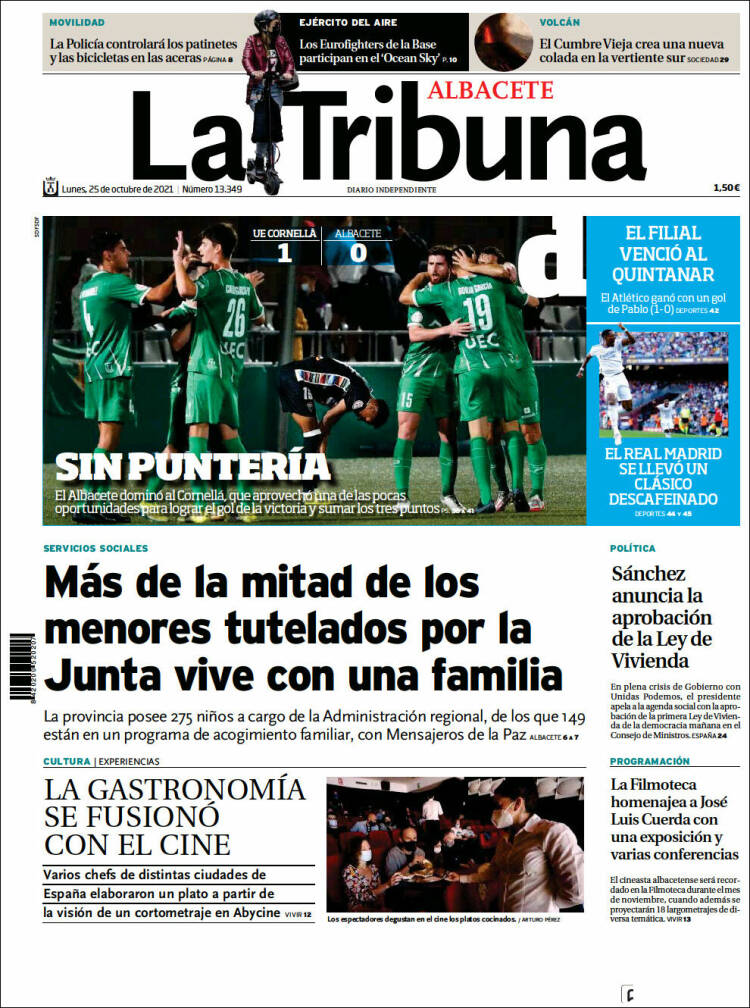 Portada de La Tribuna de Albacete (España)