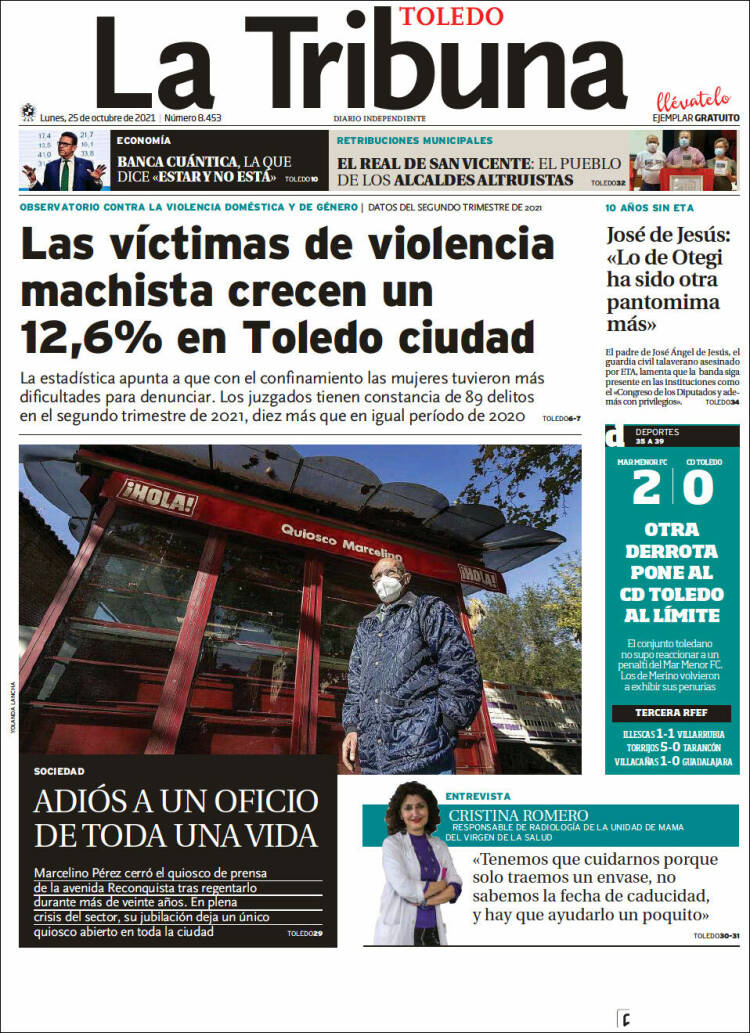 Portada de La Tribuna de Toledo (España)