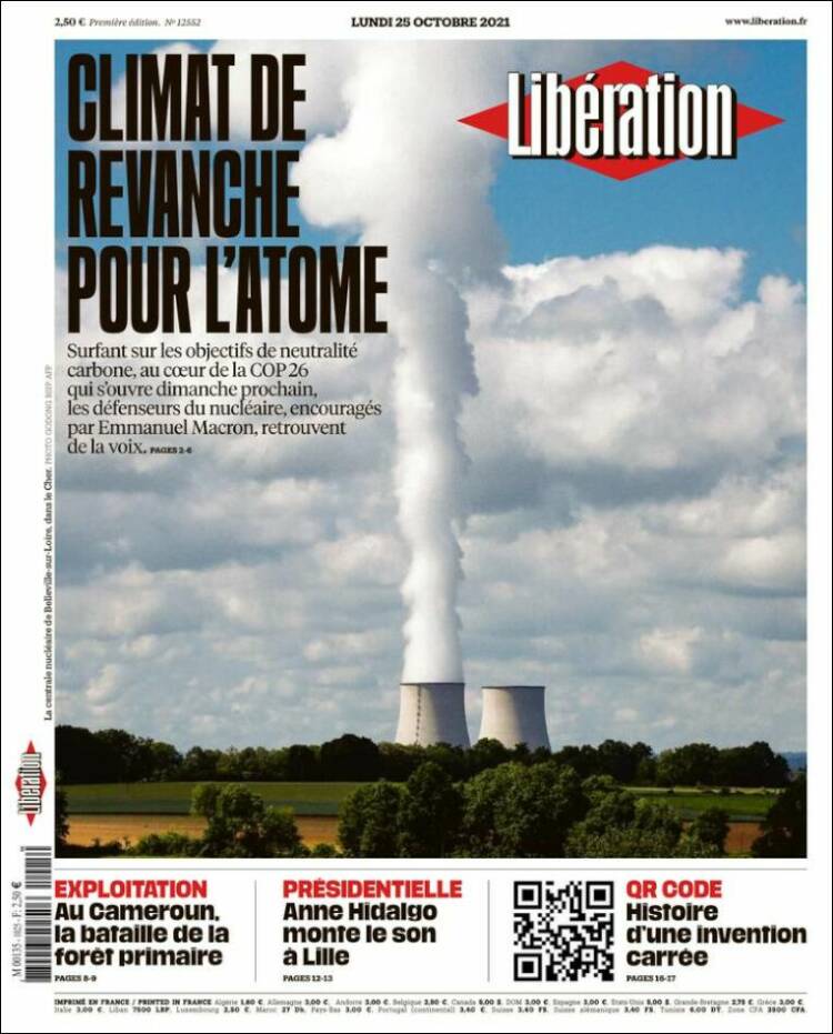 Portada de Libération (Francia)