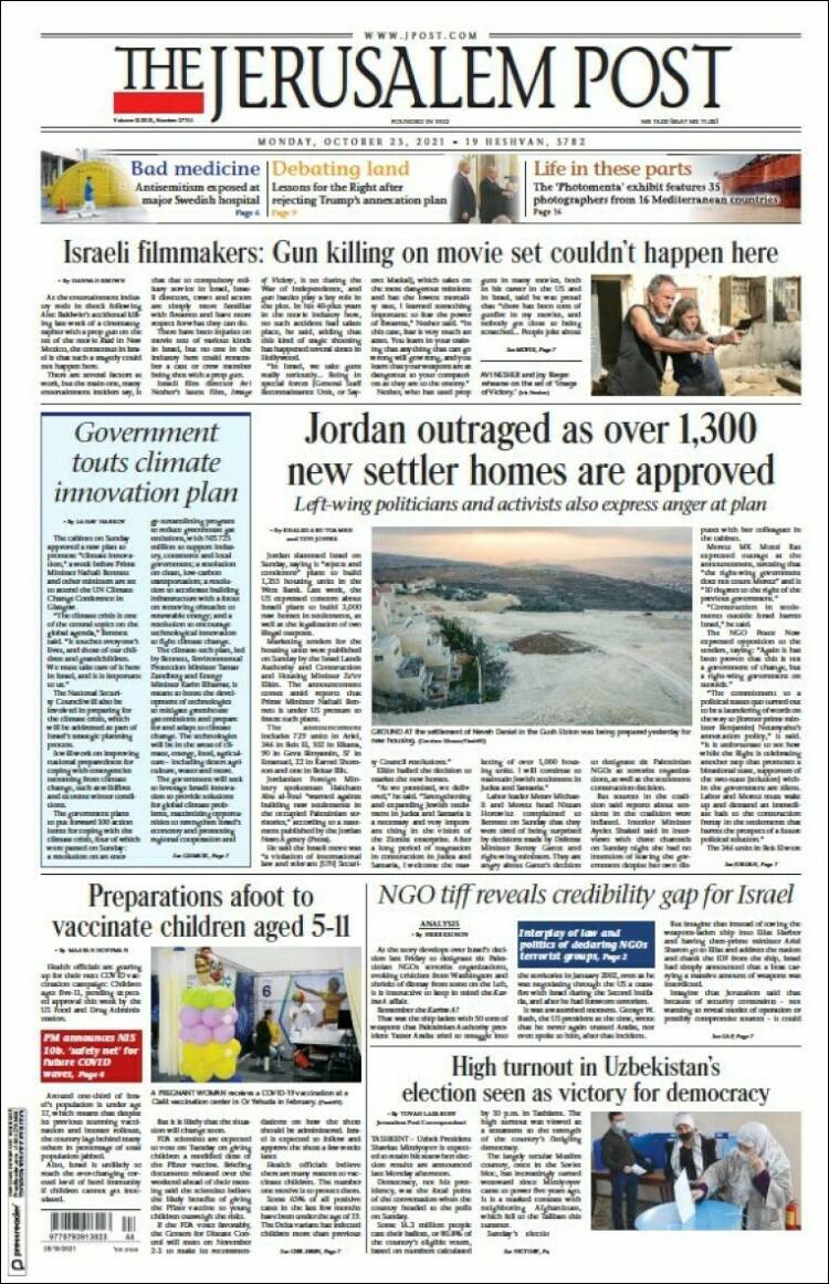 Portada de The Jerusalem Post (Israel)