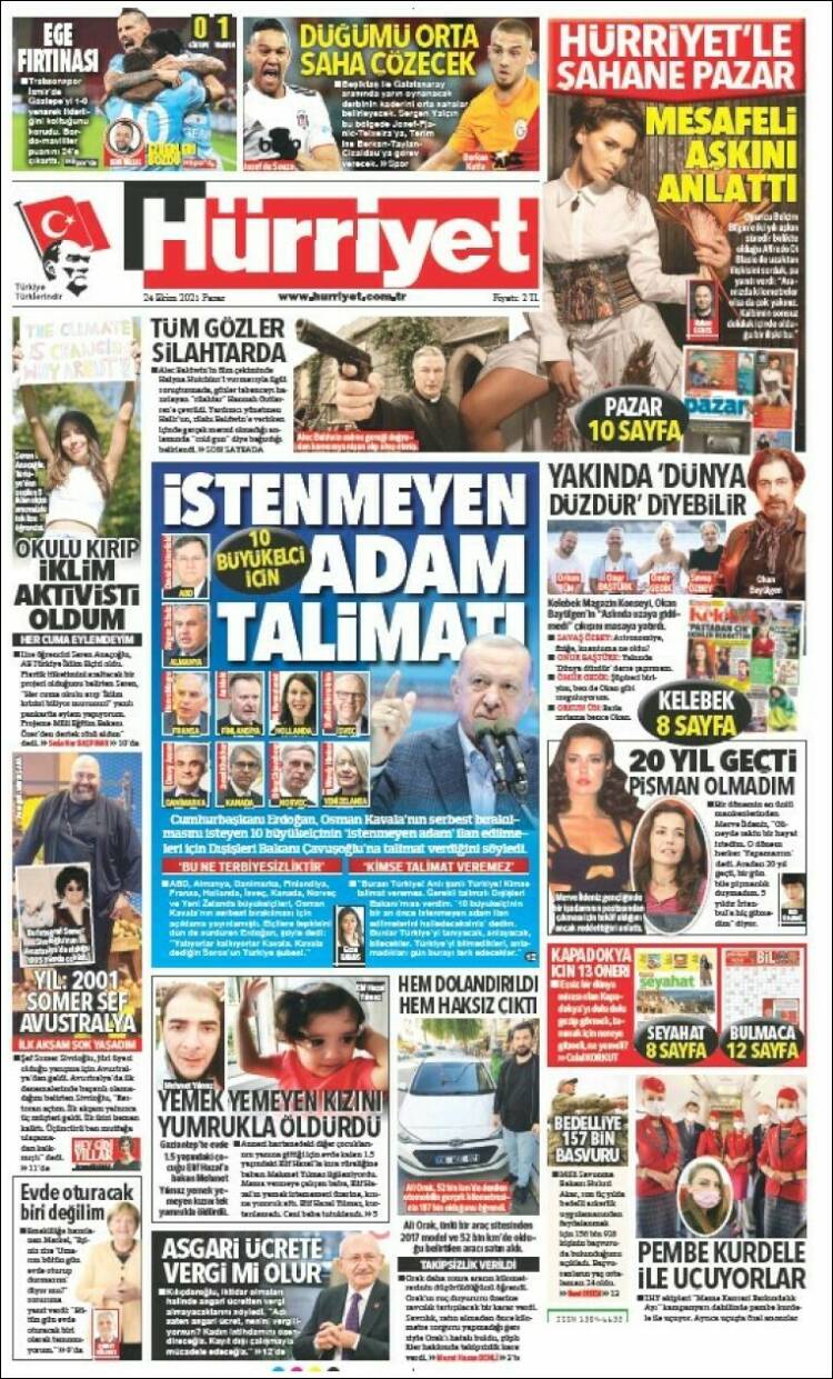 Portada de Hürriyet (Turqu&iacute;a)