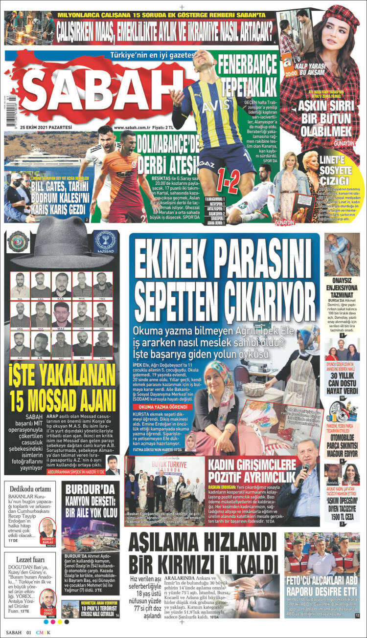 Portada de Sabah (Turqu&iacute;a)