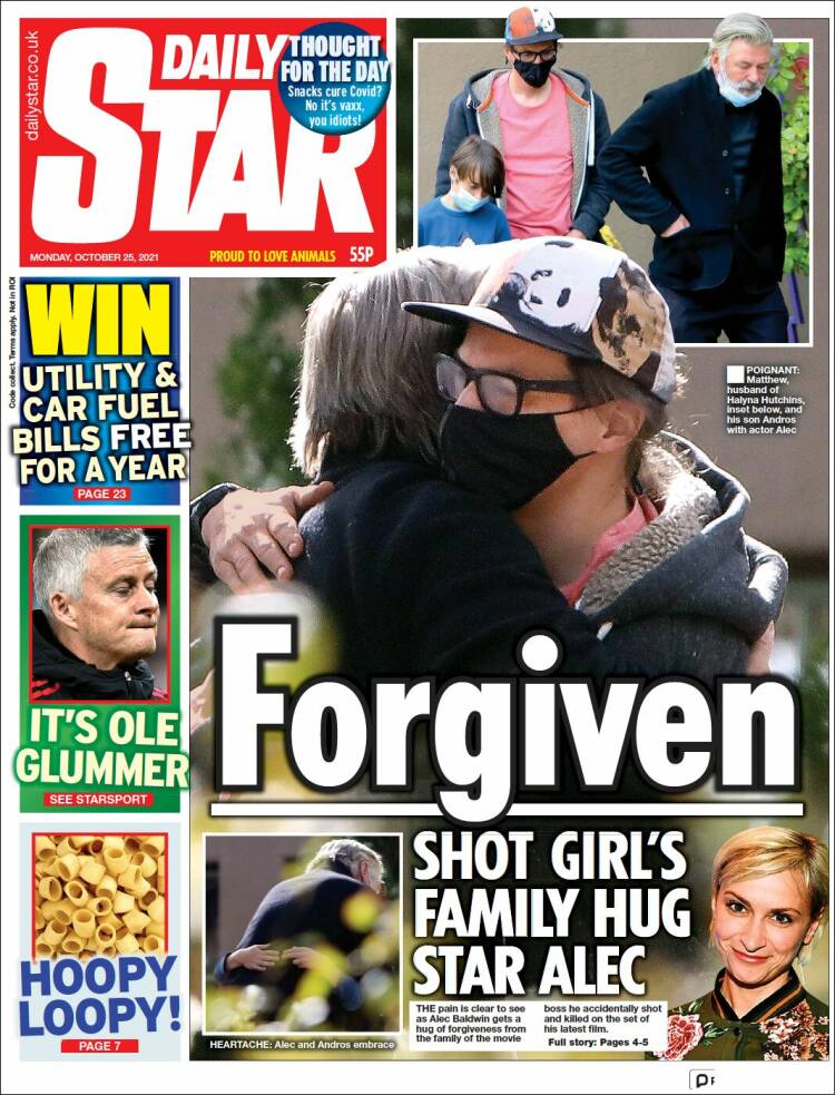 Portada de Daily Star (Reino Unido)