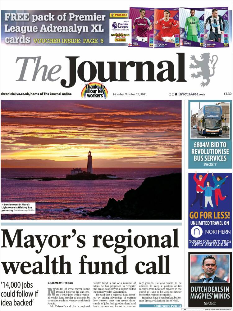 Portada de The Journal (Reino Unido)