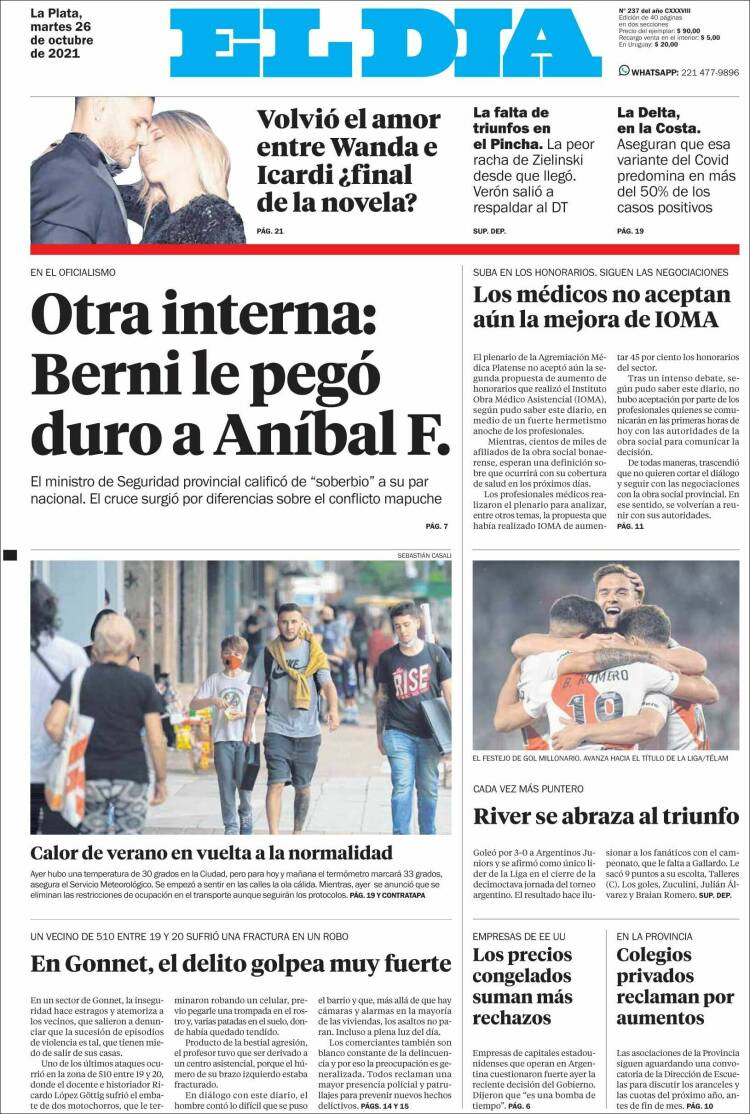 Portada de El Día de la Plata (Argentina)